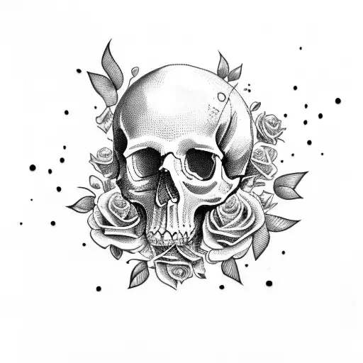 Skull With Rosess