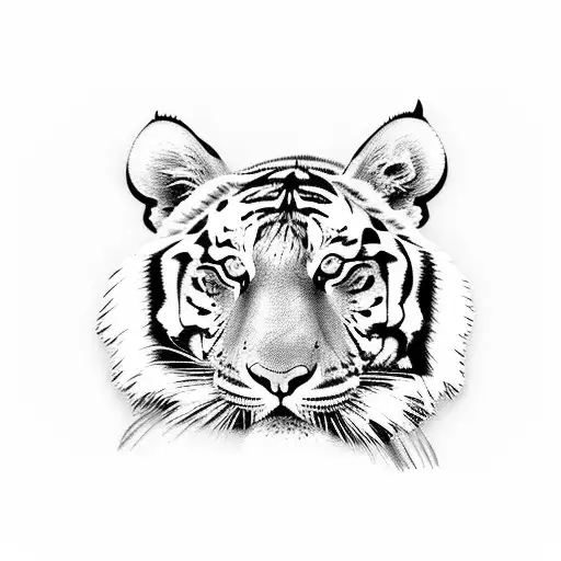 Tiger Hiding In Bushes