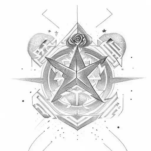 Star With Rainbow And Letter D