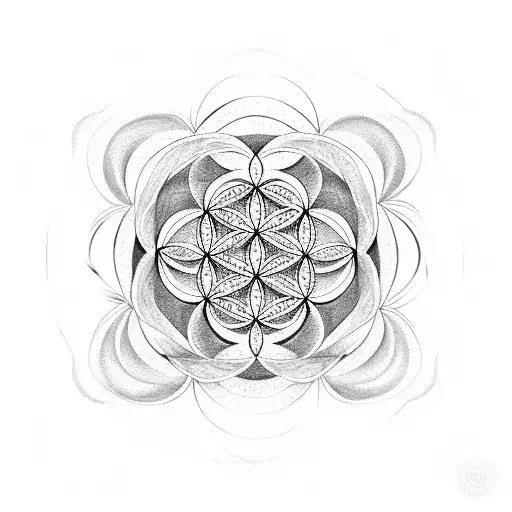 Flower Of Life Geometric And Beach