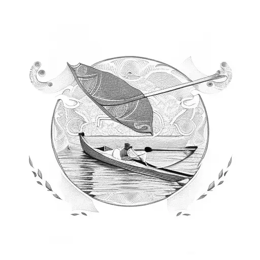 A Rowing Oar With A Coffee Bean Pattern