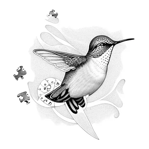 Humming Bird Holding Puzzle Piece