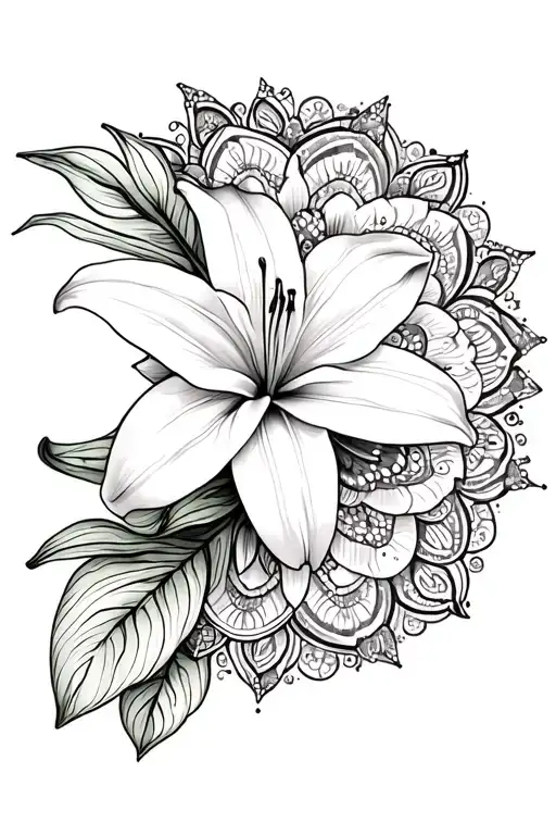 Lily And Mandala Design