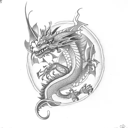 Dragon With Little Butterflys