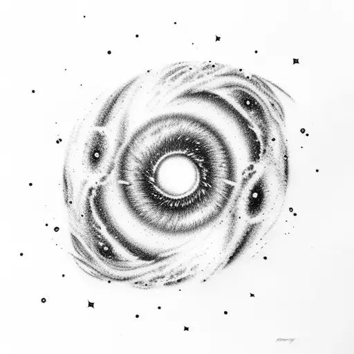 A Swirling Galaxy With A Blackhole At Its Center