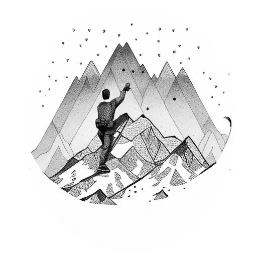 Man Climbing A Mountain