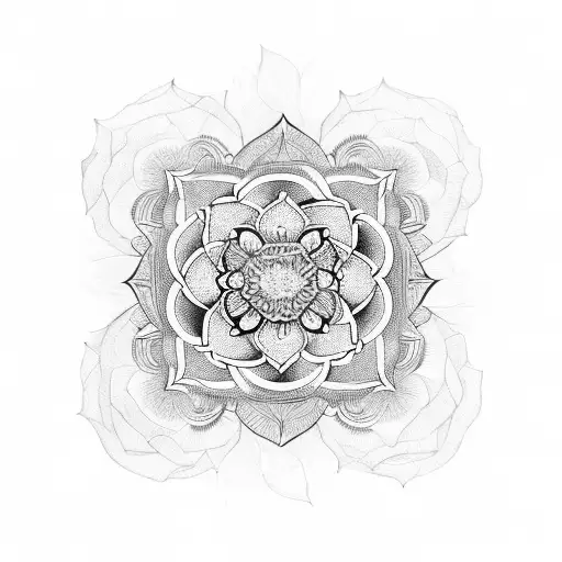 Mandala With Rose Petals Around It