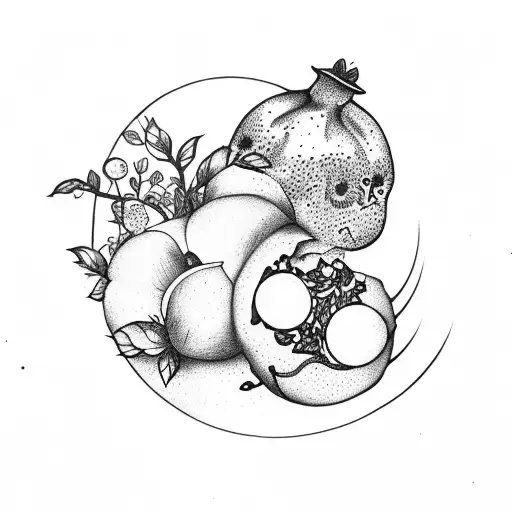 Pomegranate And Moon And Violets