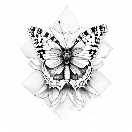 Red Admiral Butterfly Line Drawing