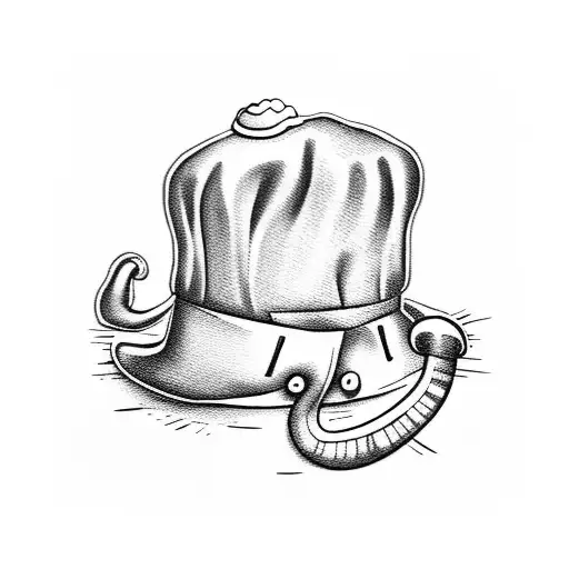 A Chef's Hat With An Elephant Pattern
