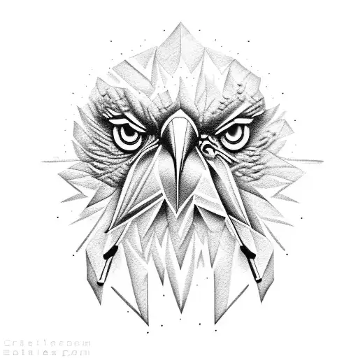 Create A Powerful Eagle Lifting Weights In Dotwork Style