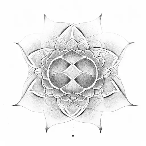 Lotus Flower Merges With Flower Of Life