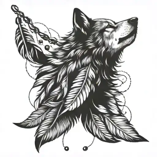 Wolf Feathers On Rope