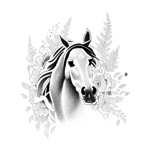 A Graceful Horse Surrounded By Delicate Flowers