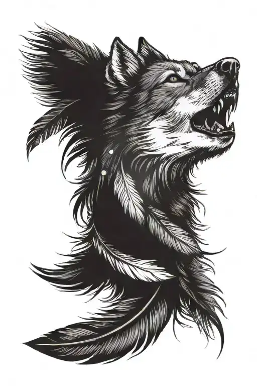 Wolf Feather Tattoo On Wrist