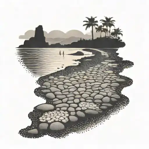 Cobblestones Partly Covering A Beach Landscape
