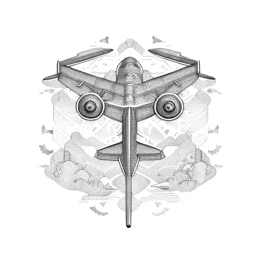 An Airplane Made Up Of Intricate Geometric Patterns