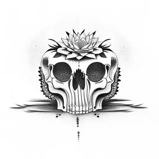 Cactus Skull And Flowers