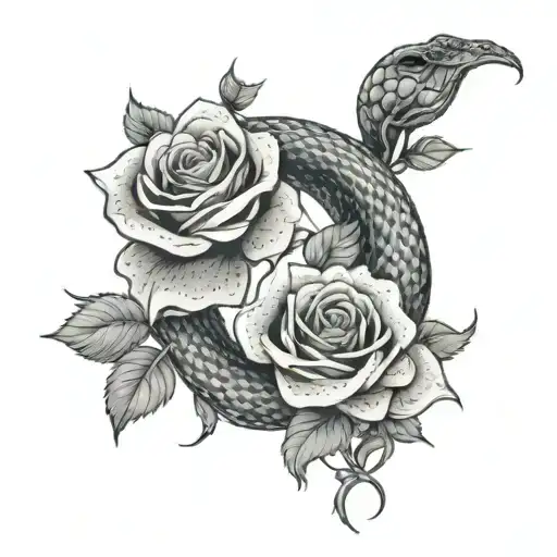 Roses Women Crying Snake