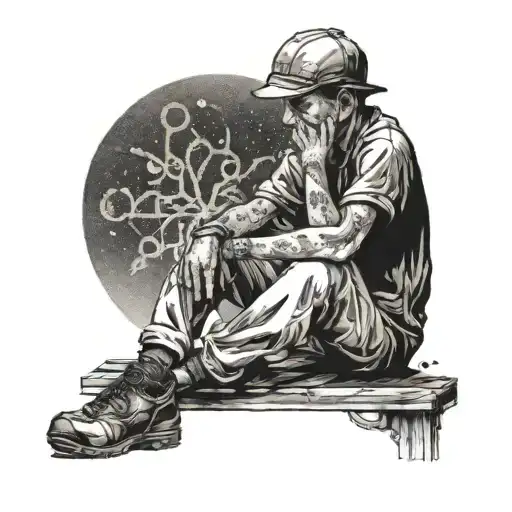 Sad Man Miss Little Girl Sitting