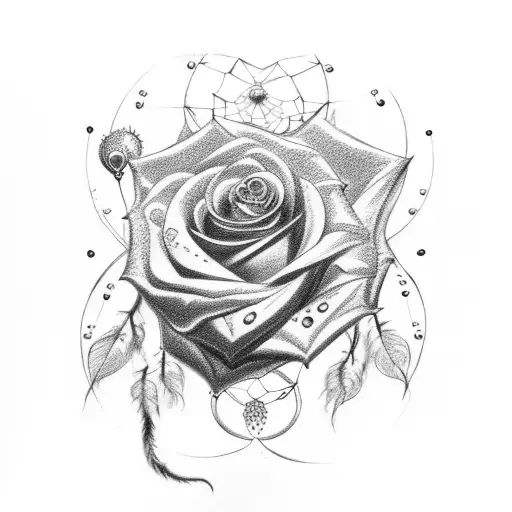 Rose With Dream Catcher