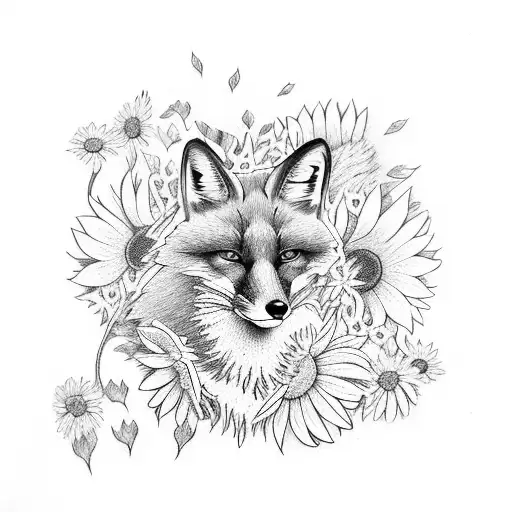 Fox In Daisies