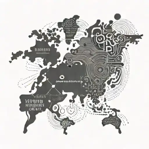 A Map Of The World With Rap Music Lyrics In Different Languages As The Borders