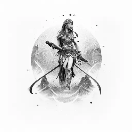 A Woman Warrior With The Birthday 15Th June 1973 Over Her Head Or Around Her I Roman Numerals