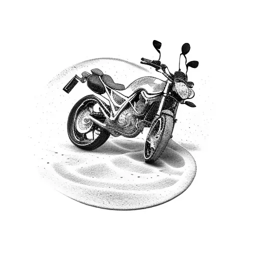 A Motoboy Riding A Motorcycle With A Trail Of Animal Footprints Behind