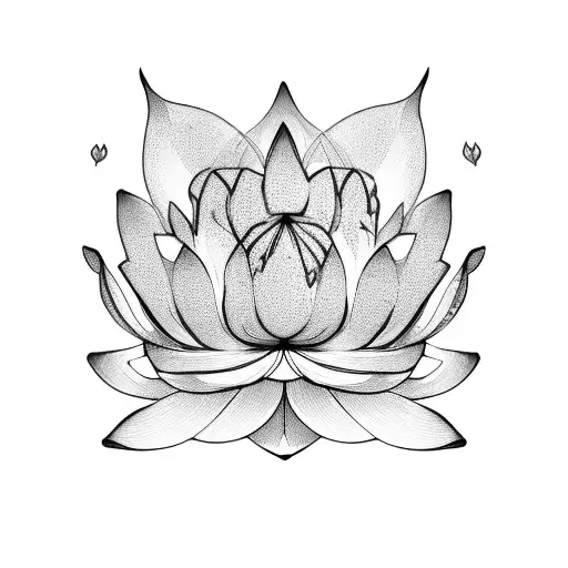 Lotus Flower With A Brain And A Heart Intertwined Within Its Petals