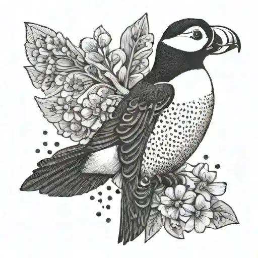 Foxglove Puffin Mountain Stamp