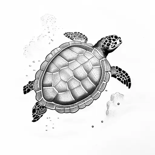 Scuba Diving And Turtle