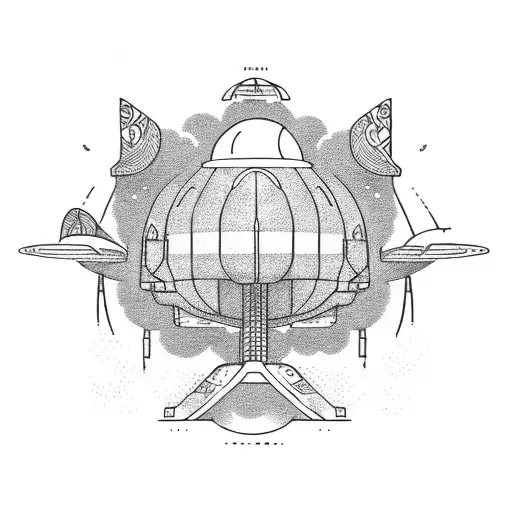 Palm Tree Ufo Ship Monkey