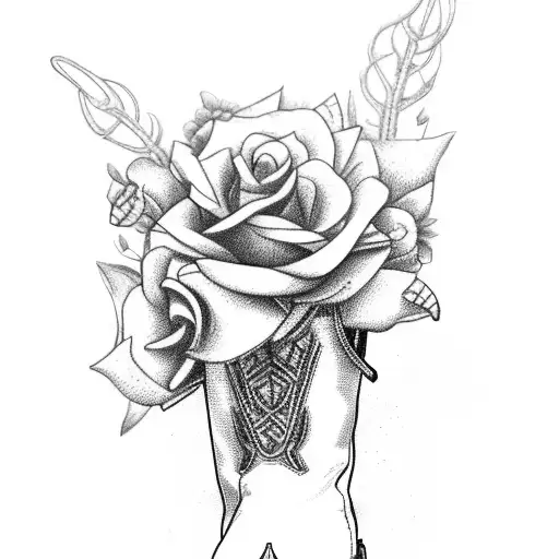 Cowboy Boot Rustic Looking With Flowers Coming Out Of It