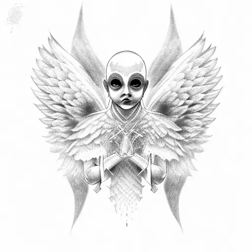 Angel Wide Wings No Face