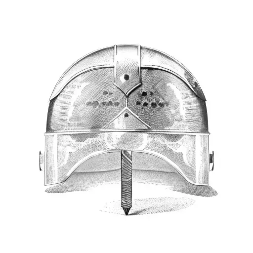 Roman Soldier Own Helmet With Spear