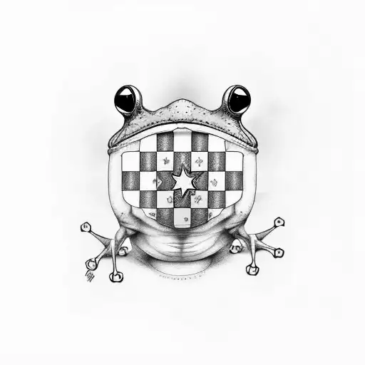 Catalan Flag With Costa Rican Frog And American Mountains