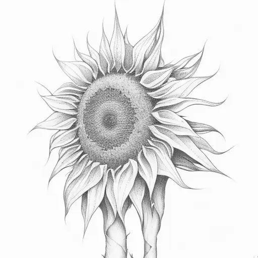 Tall Slender Root Creature With A Sunflower For A Head Standing Uo Straight With No Feet Floating