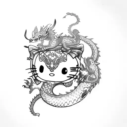 Hello Kitty And Dragon