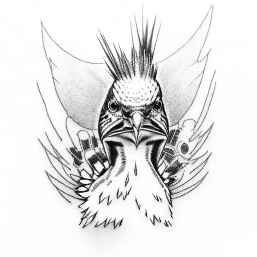 A Punk Rocker Bird With A Mohawk And A Leather Jacket