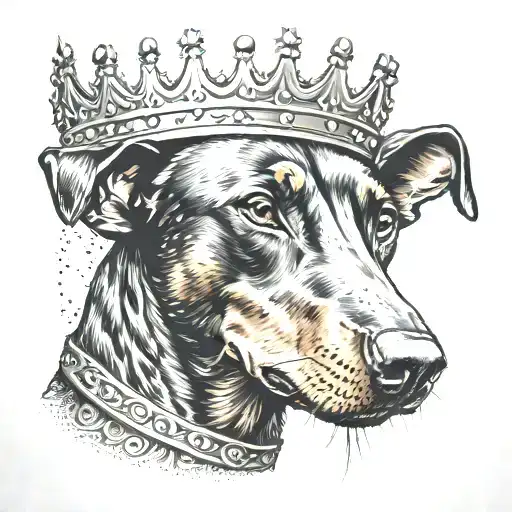 Doberman With Crown