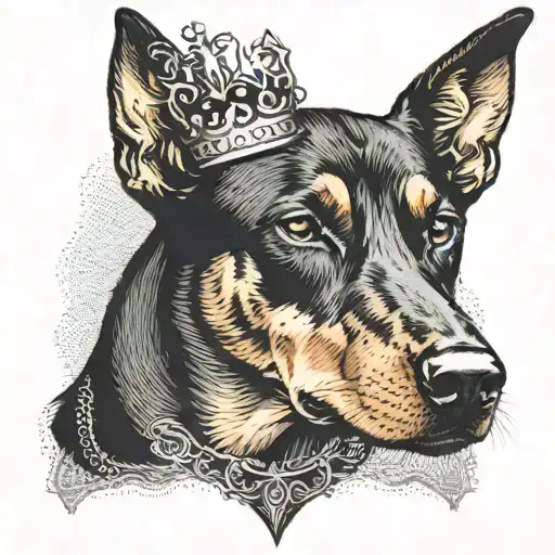 Doberman With Crown