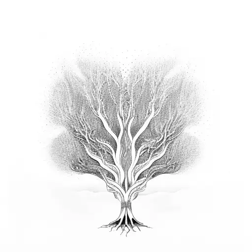 Life Tree In A Psyhedelics Version On Mashrooms