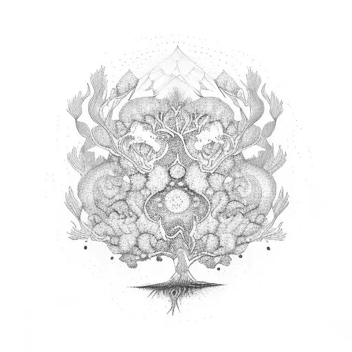 Life Tree In A Psychedelic Way