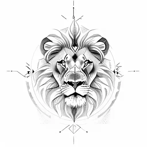 Lion With Brocken Clock And Fire Eyes