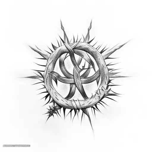 Crown Of Thorns And Crown Of Glory That Both Wrap Around Arm