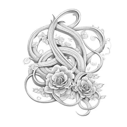 Winding Vine With Flowers