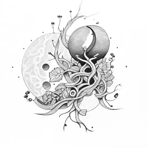 Delicate Vine With Hidden Moon