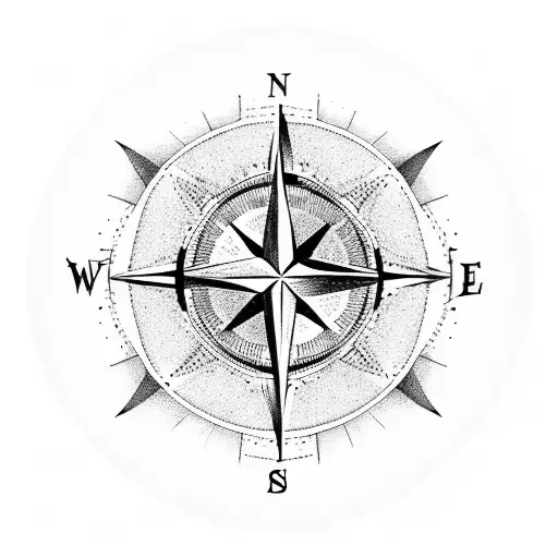 Baseball And A Compass Intertwined