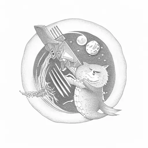 Elon Musk Eating A Pie In The Moon